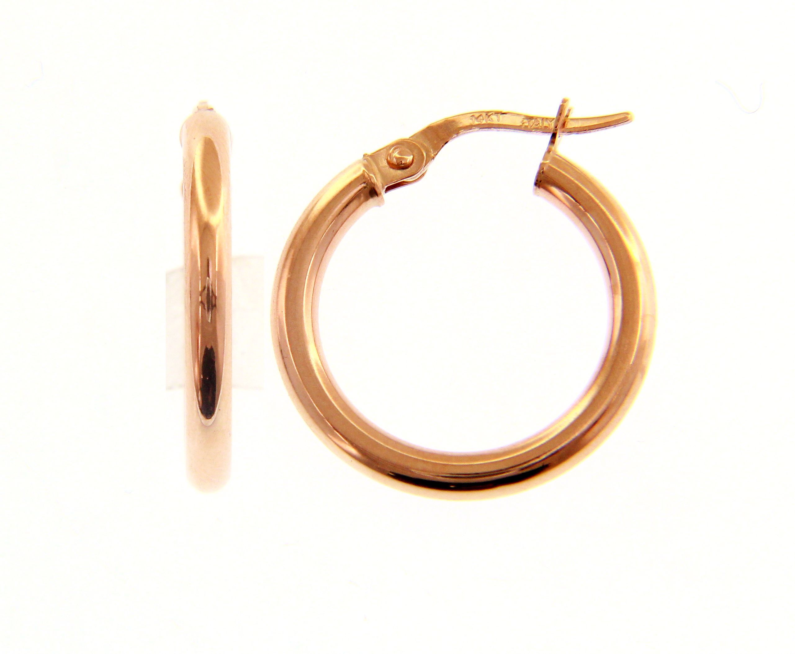 Rose gold hoop earrings 14k (code S221414)
